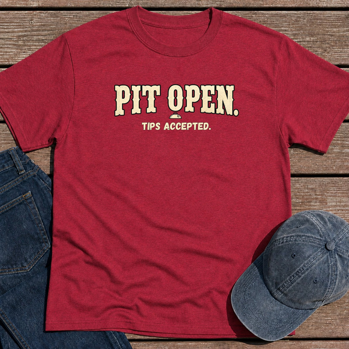 Pit Open T-Shirt - Antique Cherry Red