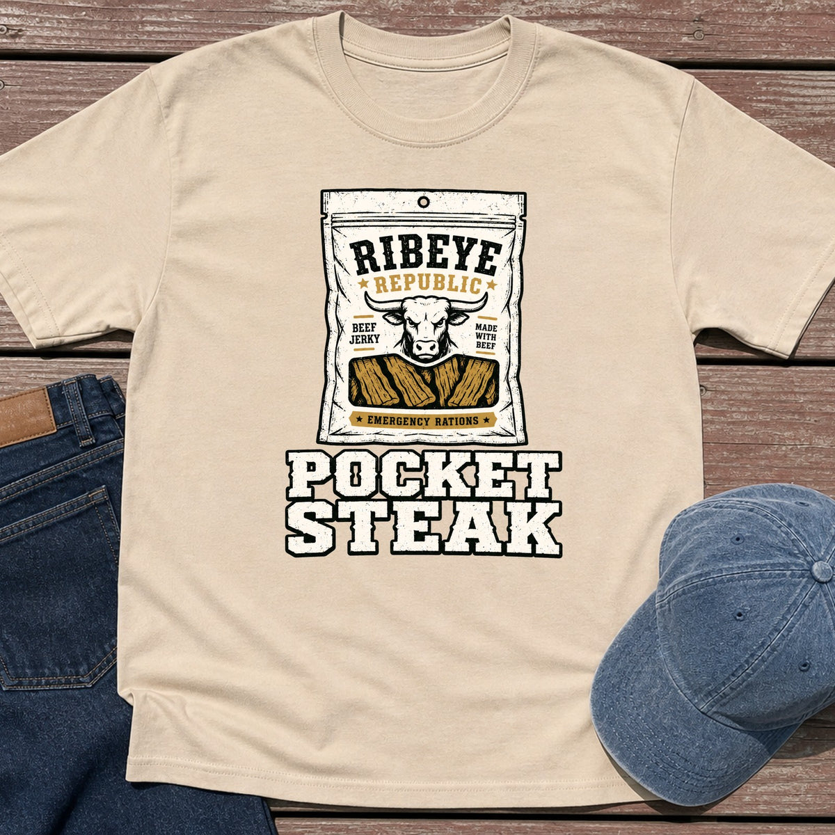 Pocket Steak T-Shirt - Sand