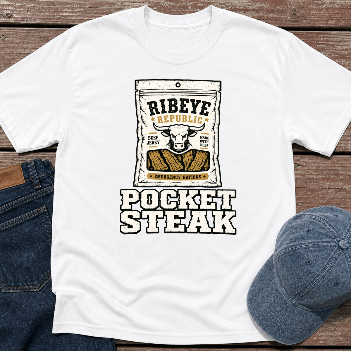 Pocket Steak T-Shirt - White
