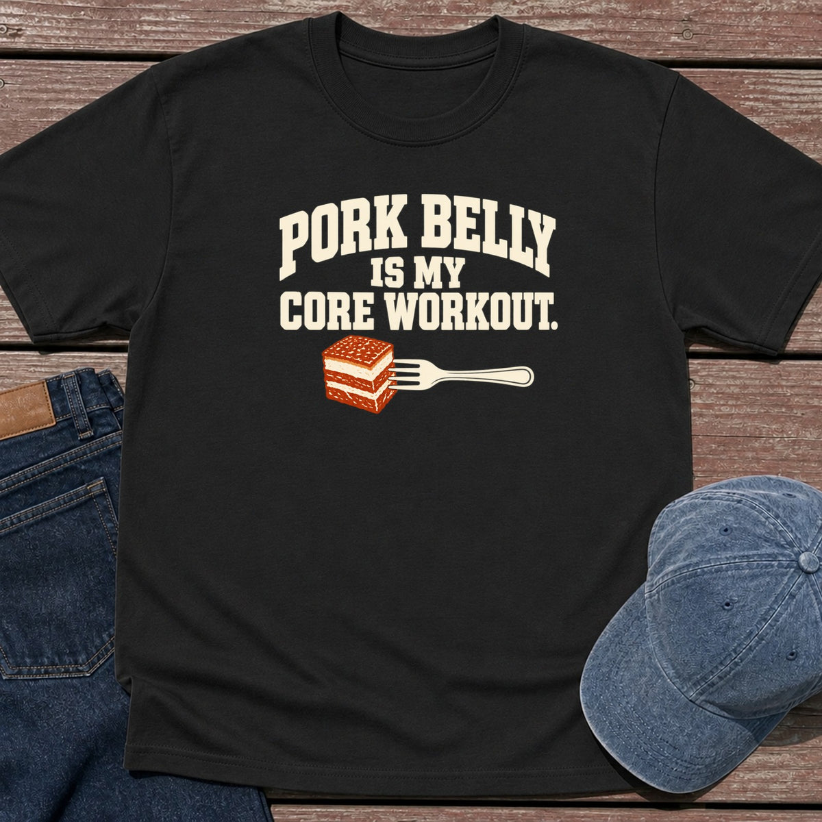 Pork Belly Core T-Shirt - Black