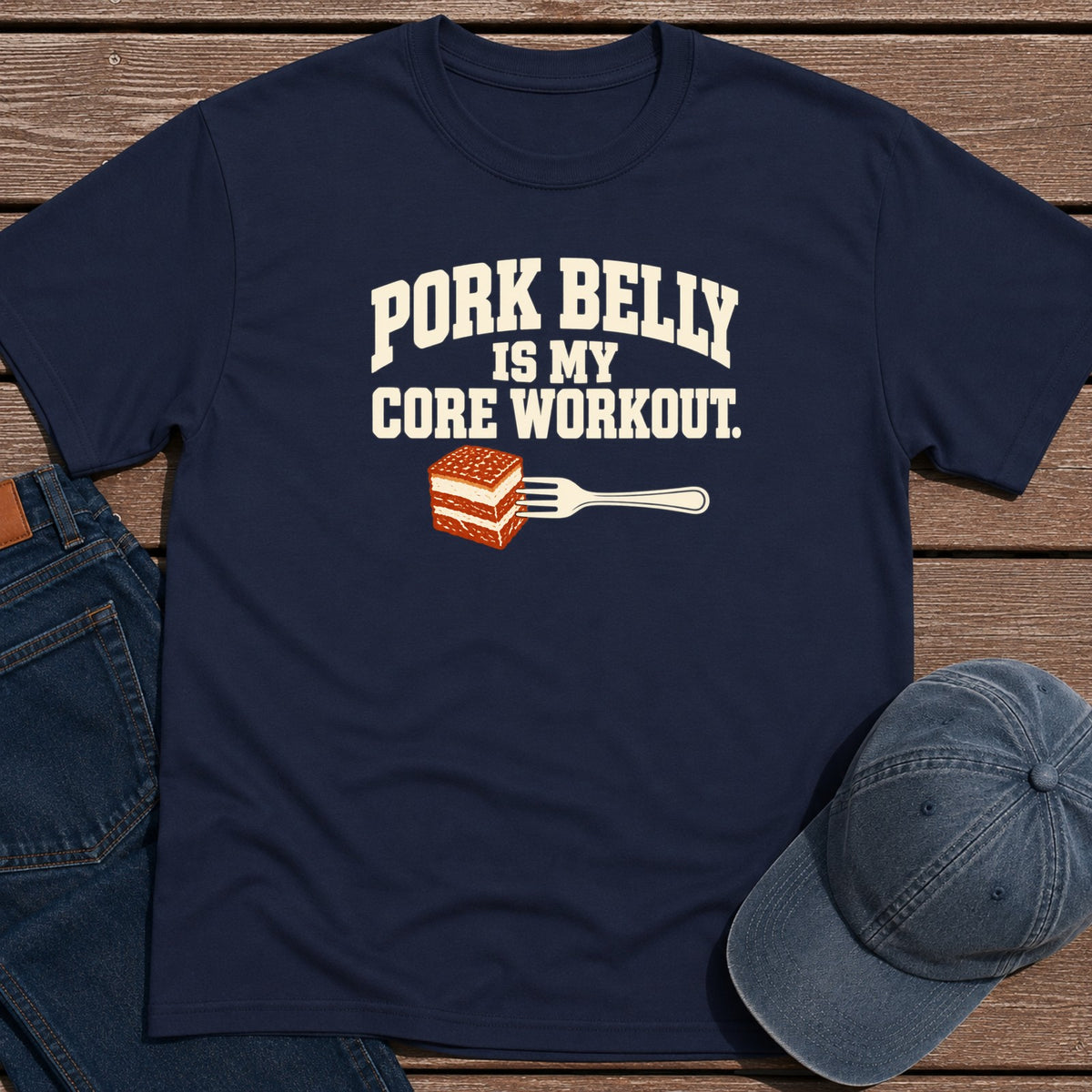 Pork Belly Core T-Shirt - Navy