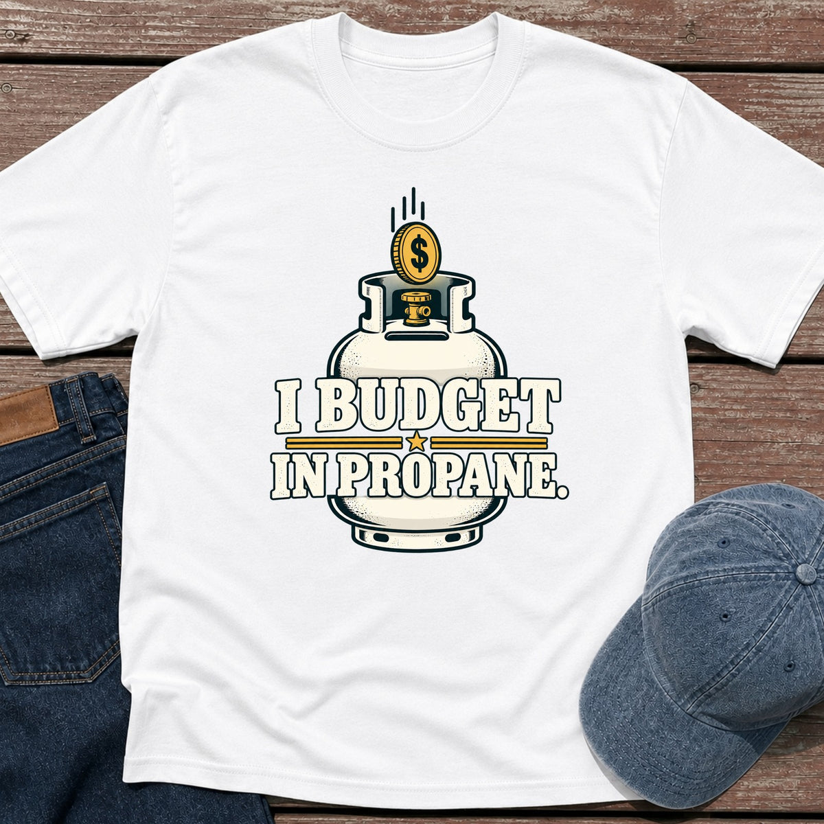 Propane Budget T-Shirt - White