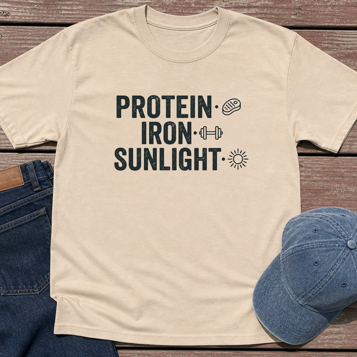 Protein Iron Sun T-Shirt - Sand