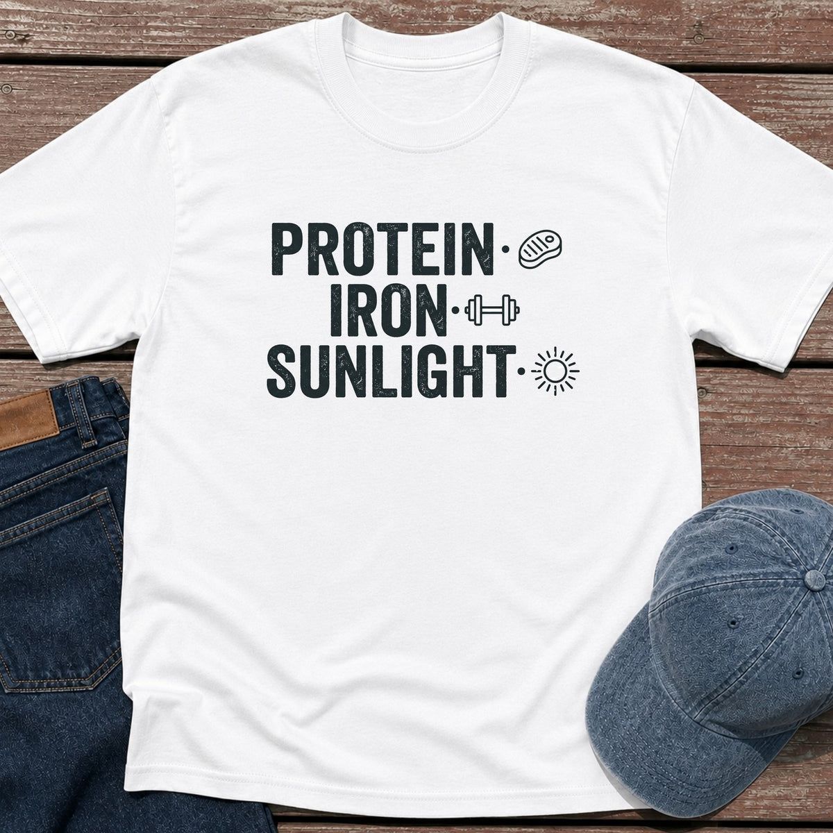 Protein Iron Sun T-Shirt - White