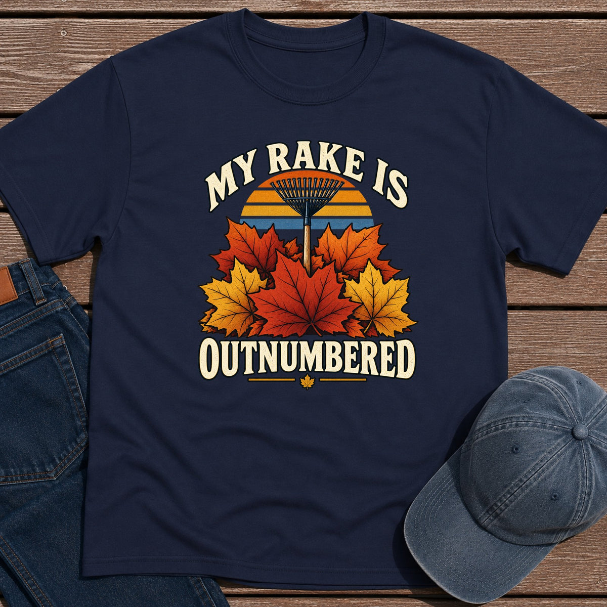 Rake Outnumbered T-Shirt - Navy