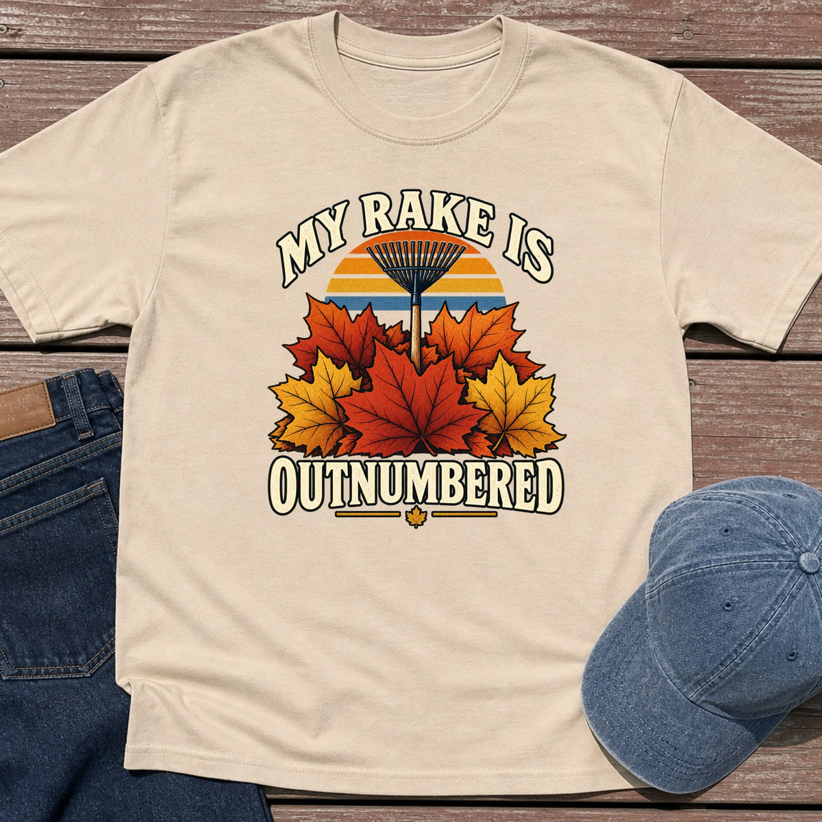 Rake Outnumbered T-Shirt - Sand