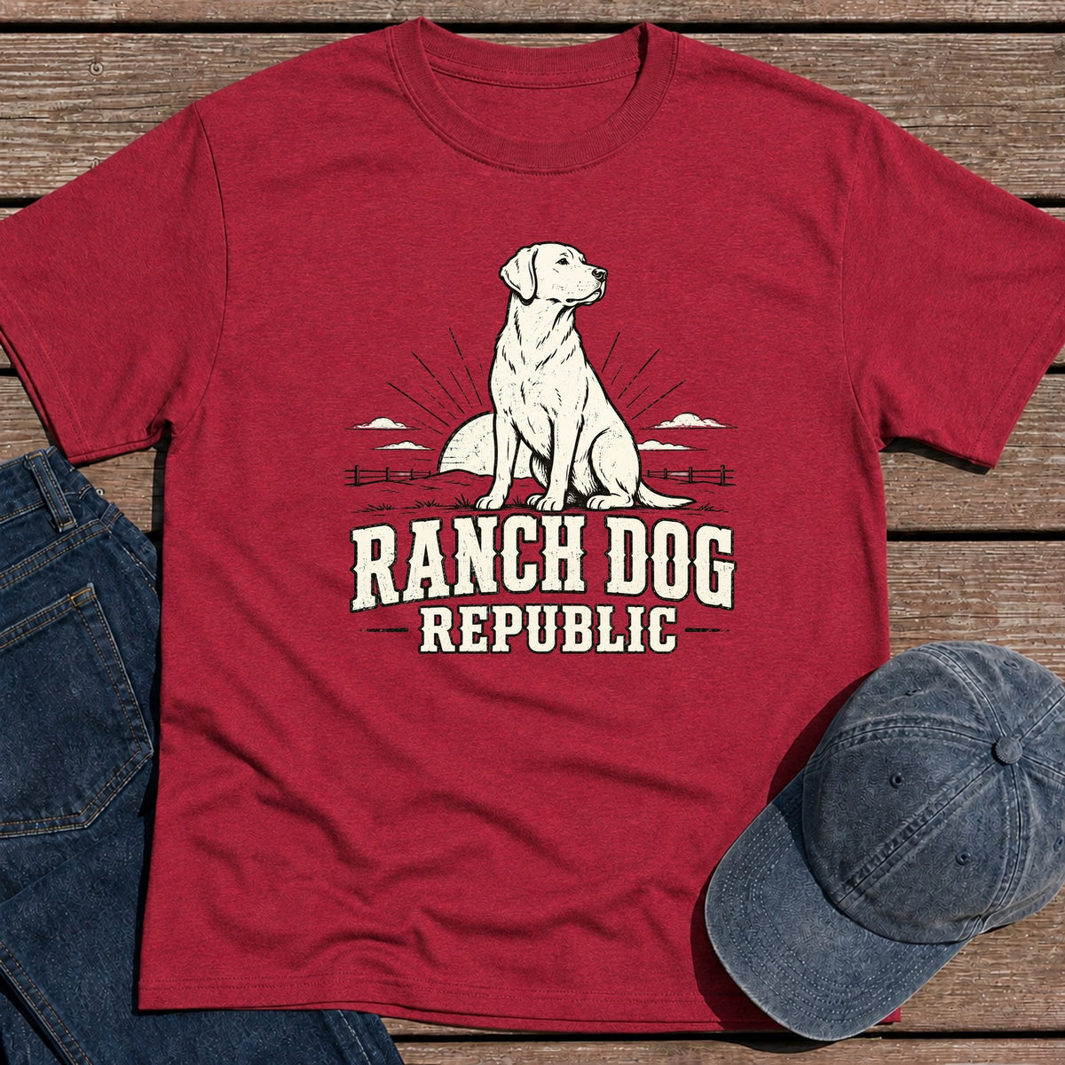Ranch Retriever T-Shirt - Antique Cherry Red