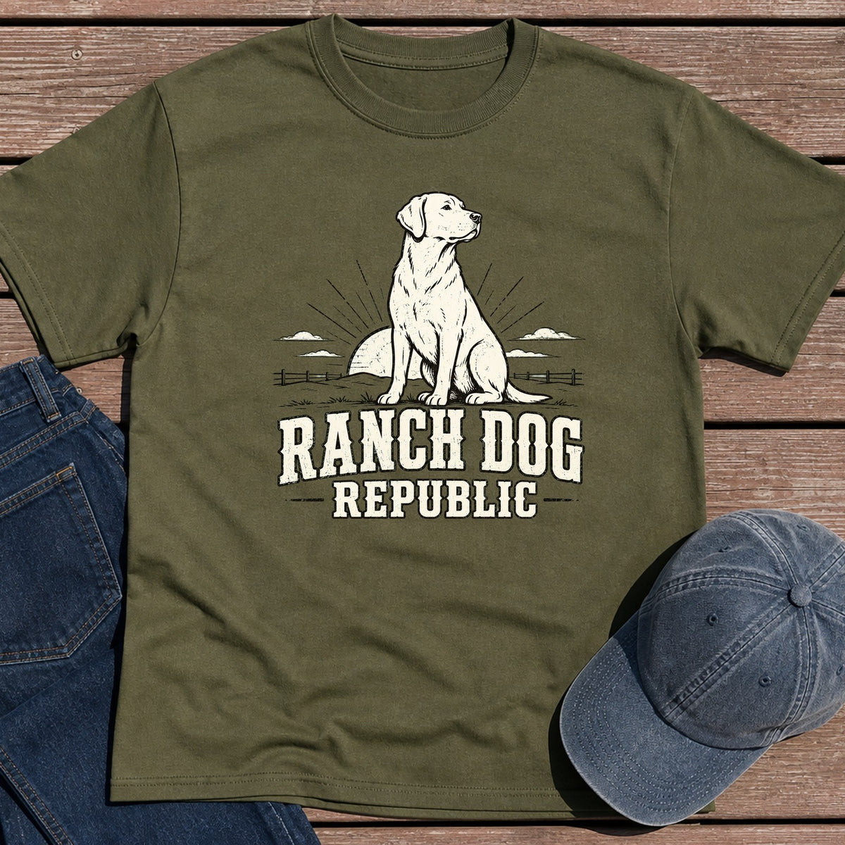 Ranch Retriever T-Shirt - Military Green