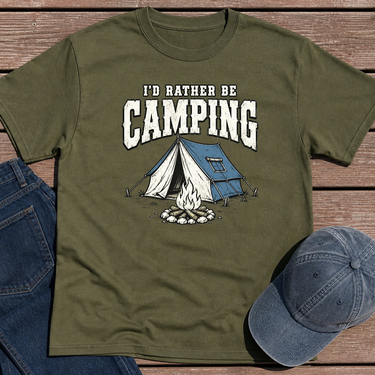 Rather Camp T-Shirt - Military Green