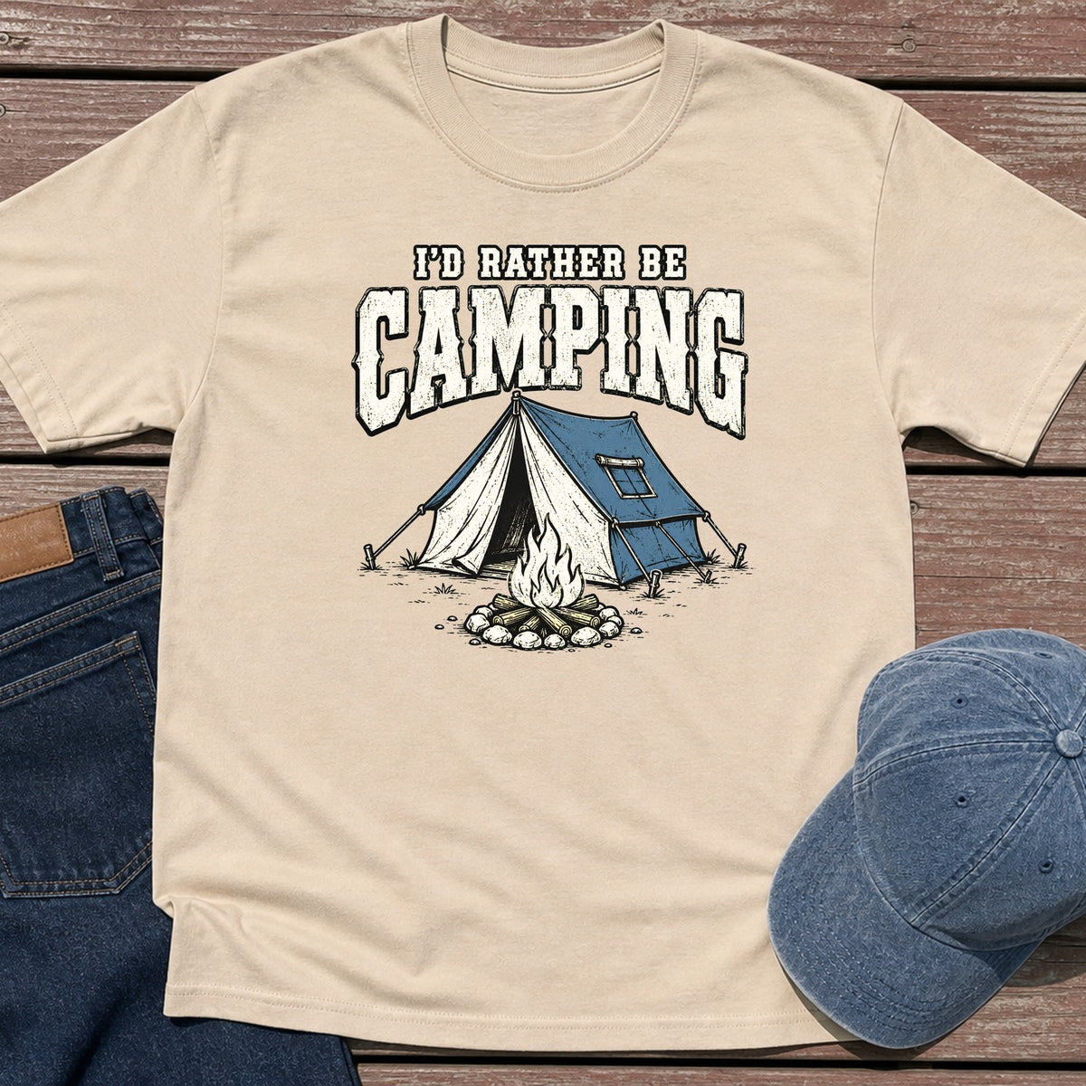 Rather Camp T-Shirt - Sand