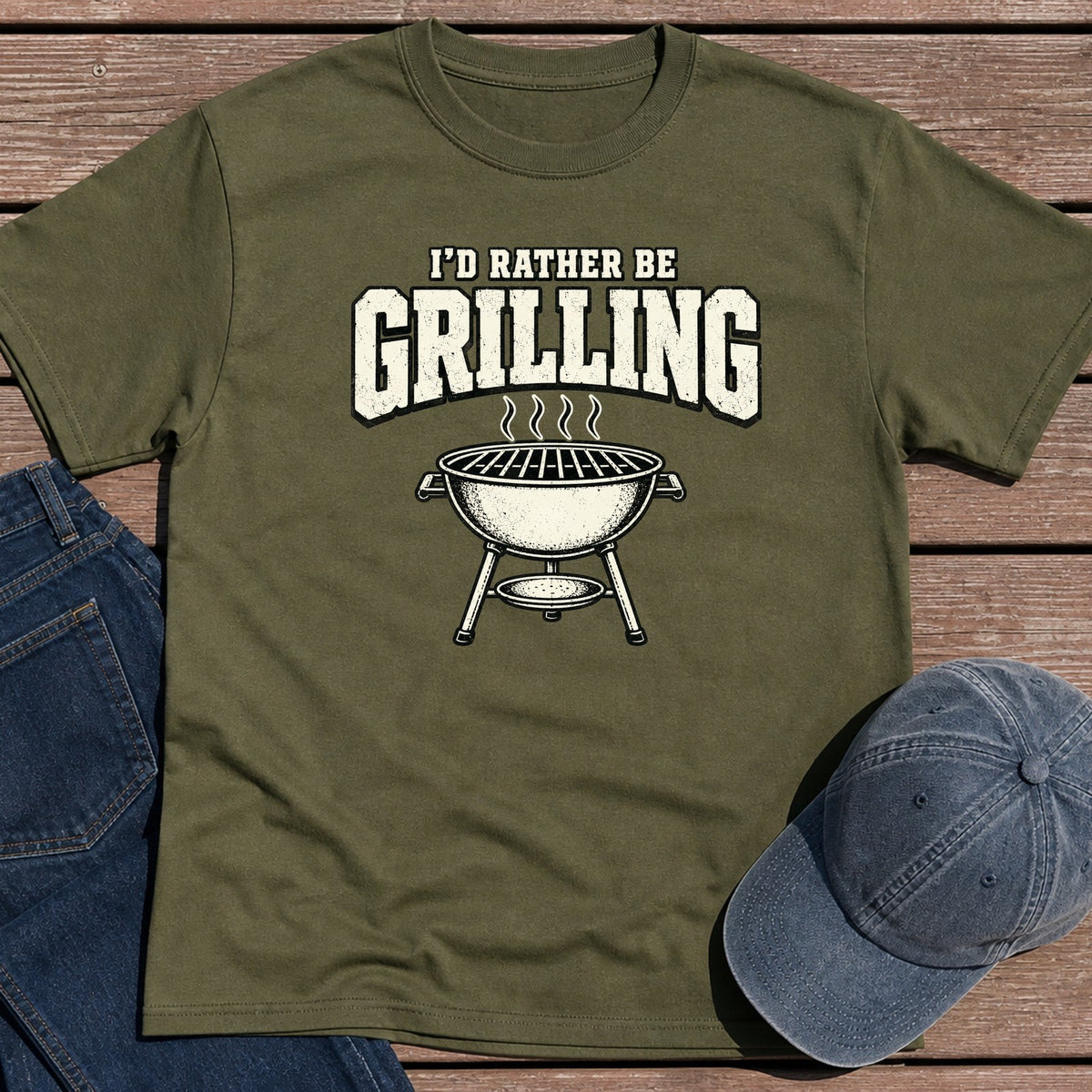 Rather Grill T-Shirt - Military Green