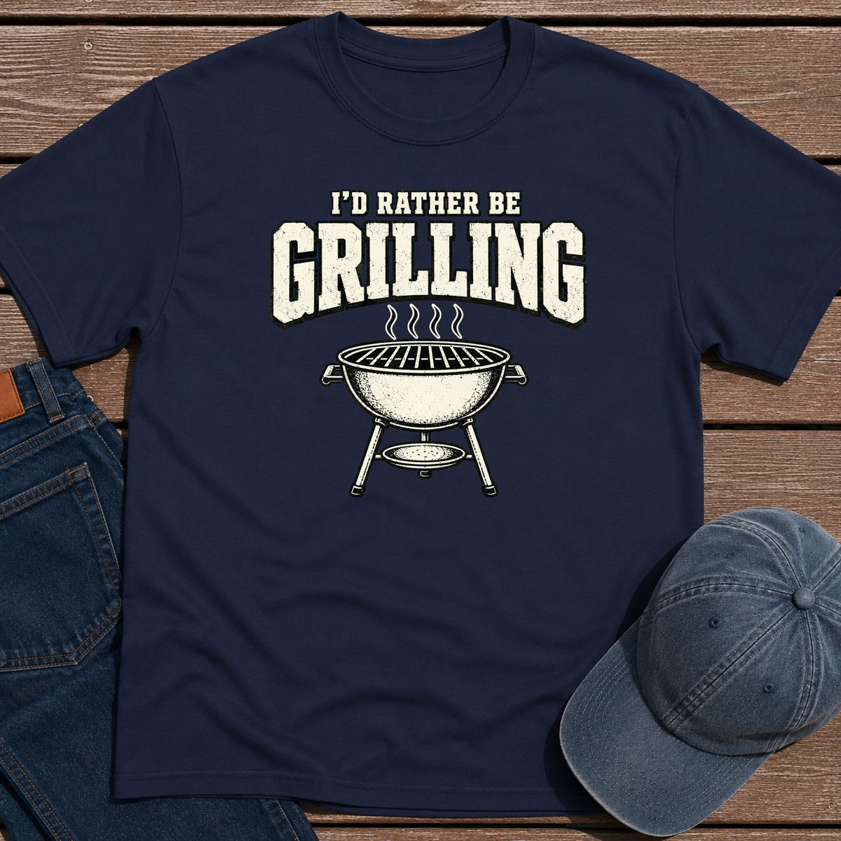 Rather Grill T-Shirt - Navy