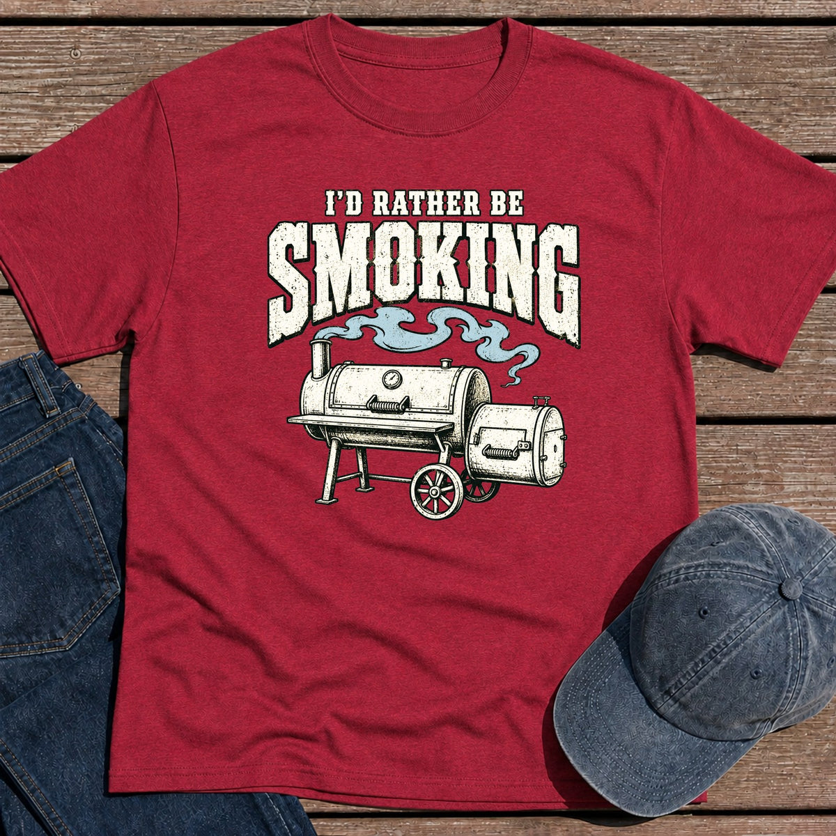 Rather Smoke T-Shirt - Antique Cherry Red