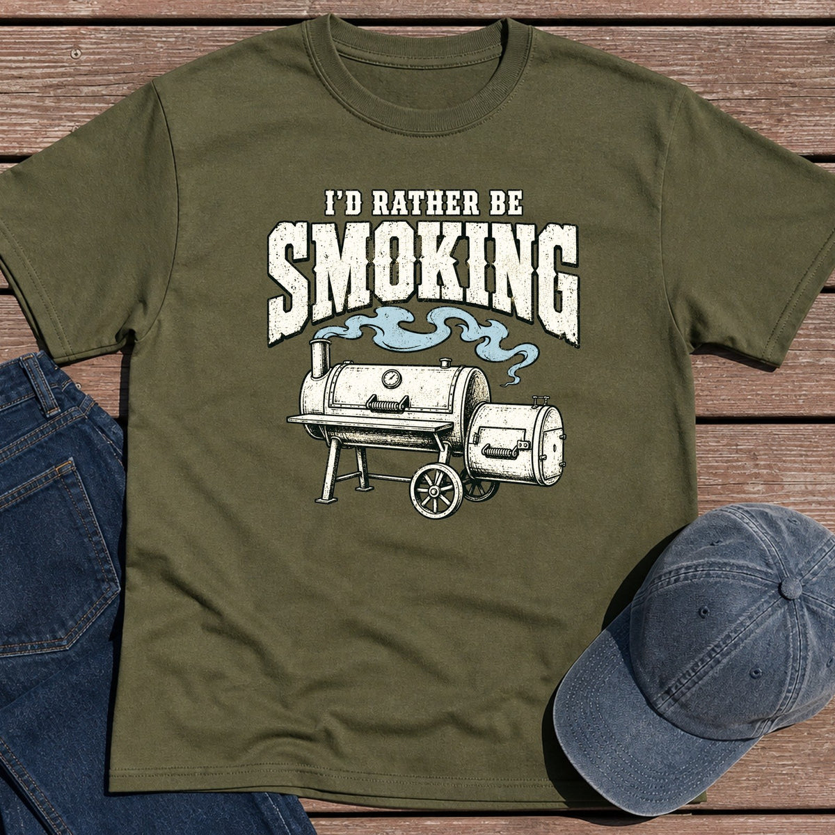 Rather Smoke T-Shirt - Military Green