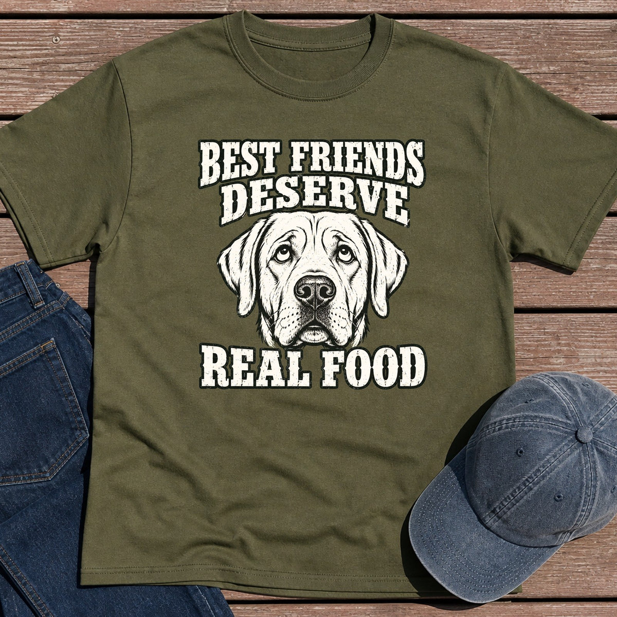 Real Food BF T-Shirt - Military Green