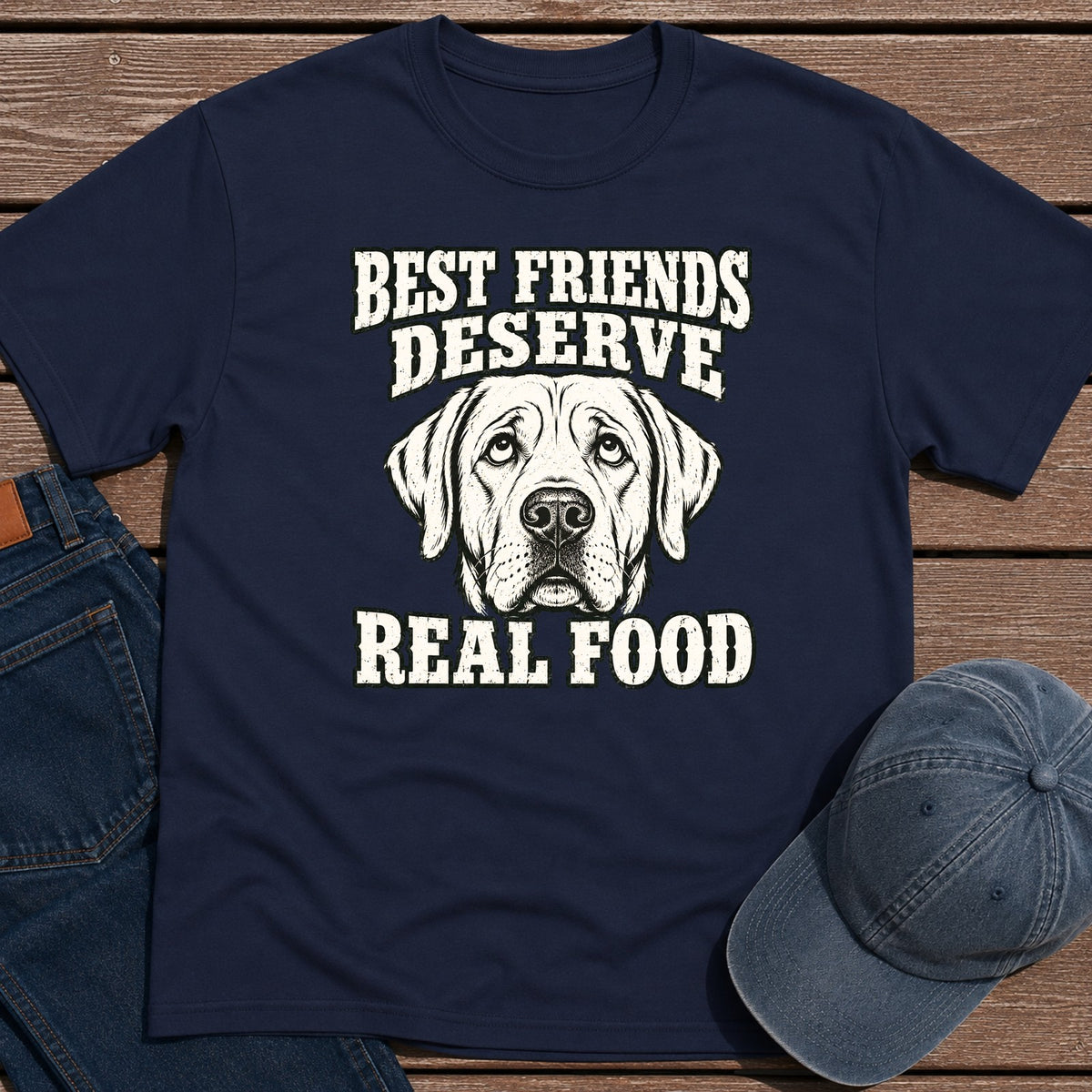 Real Food BF T-Shirt - Navy