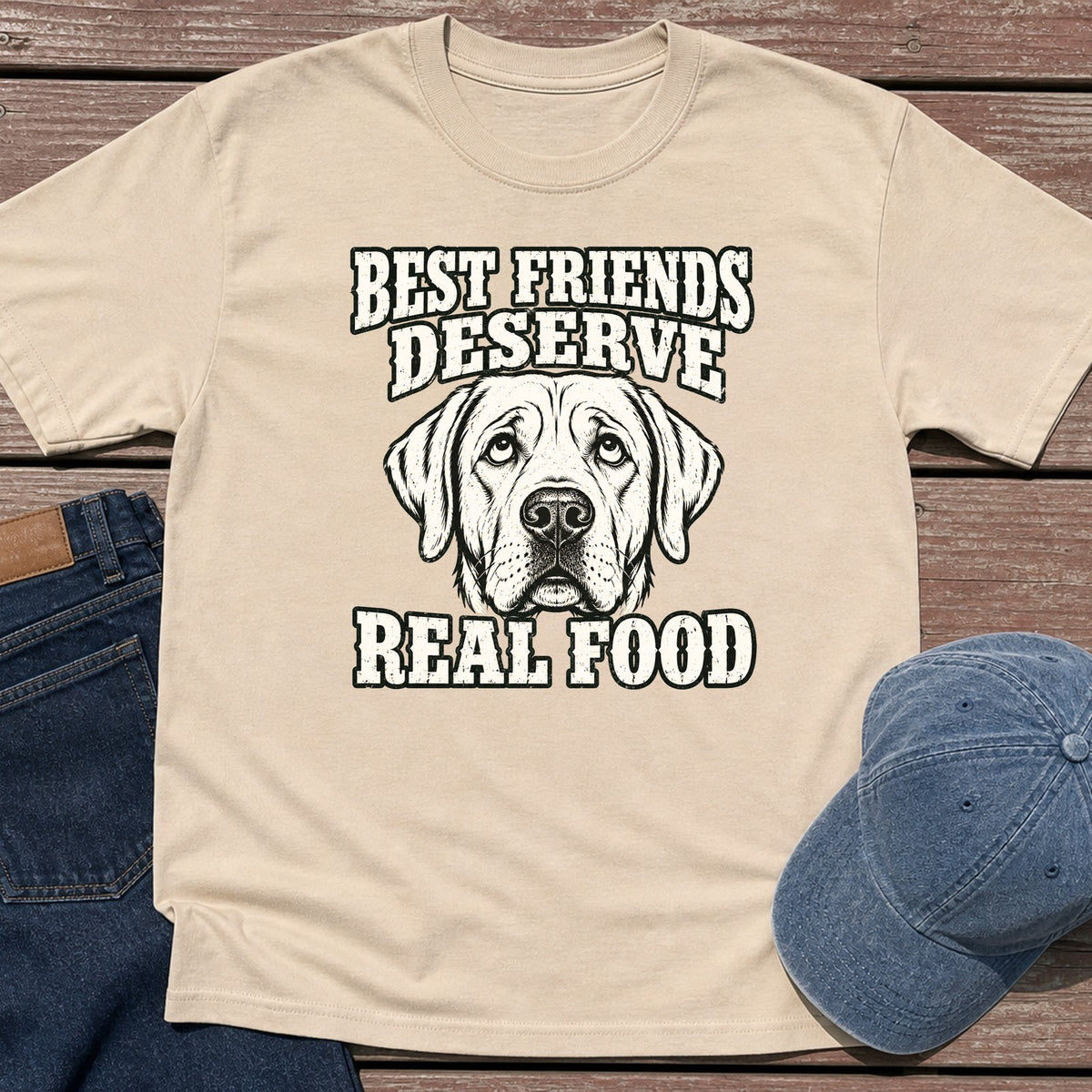 Real Food BF T-Shirt - Sand