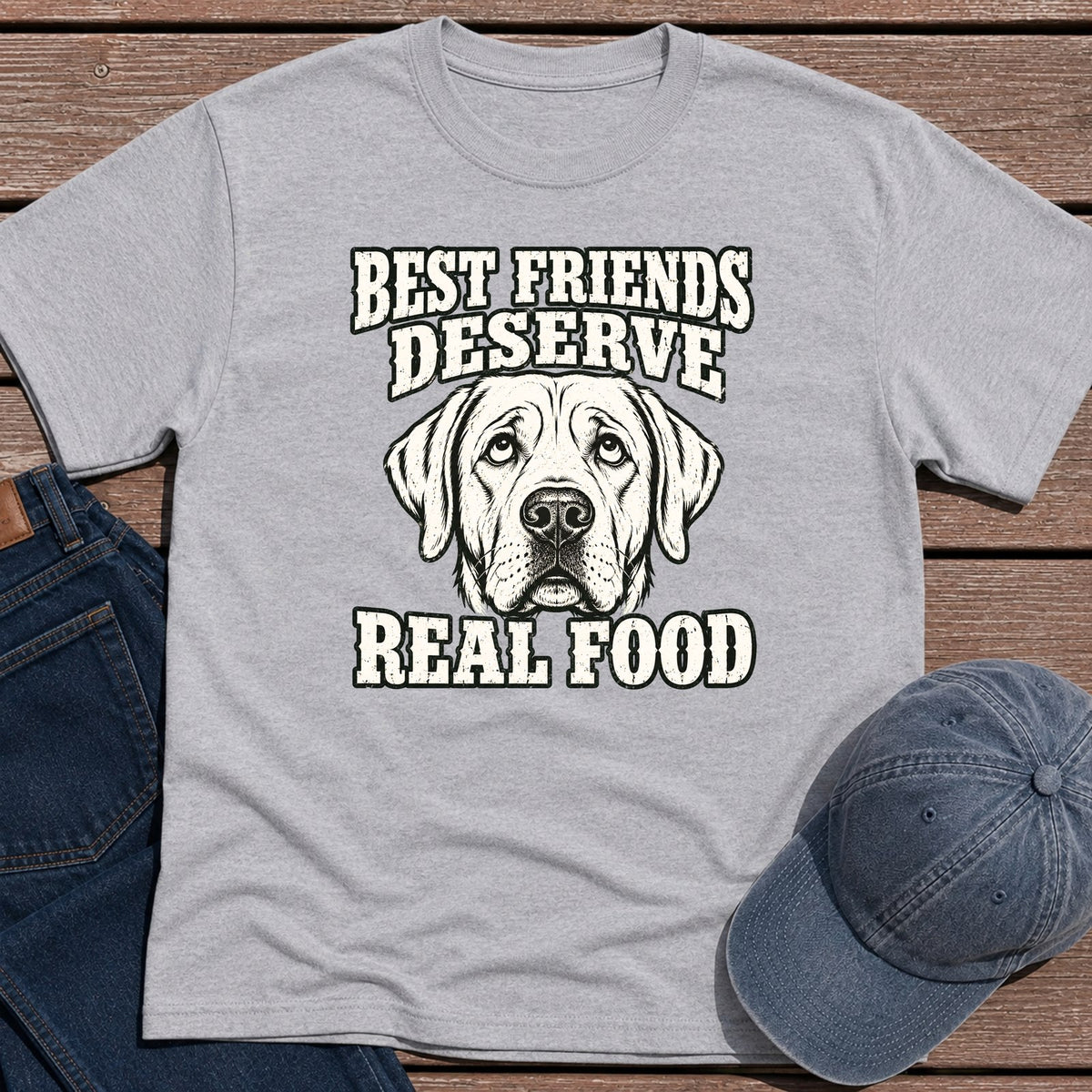 Real Food BF T-Shirt - Sport Grey