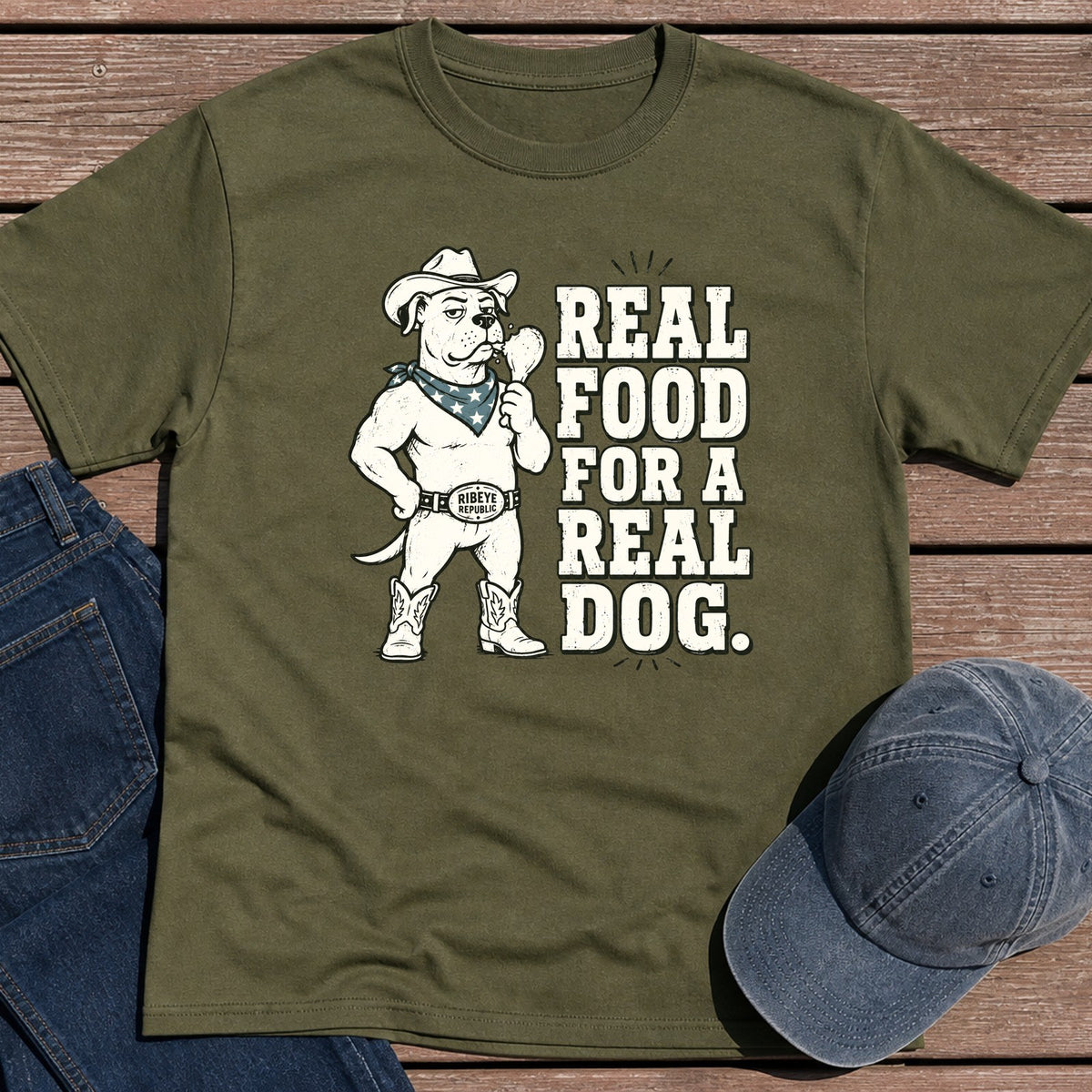 Real Dog T-Shirt - Military Green