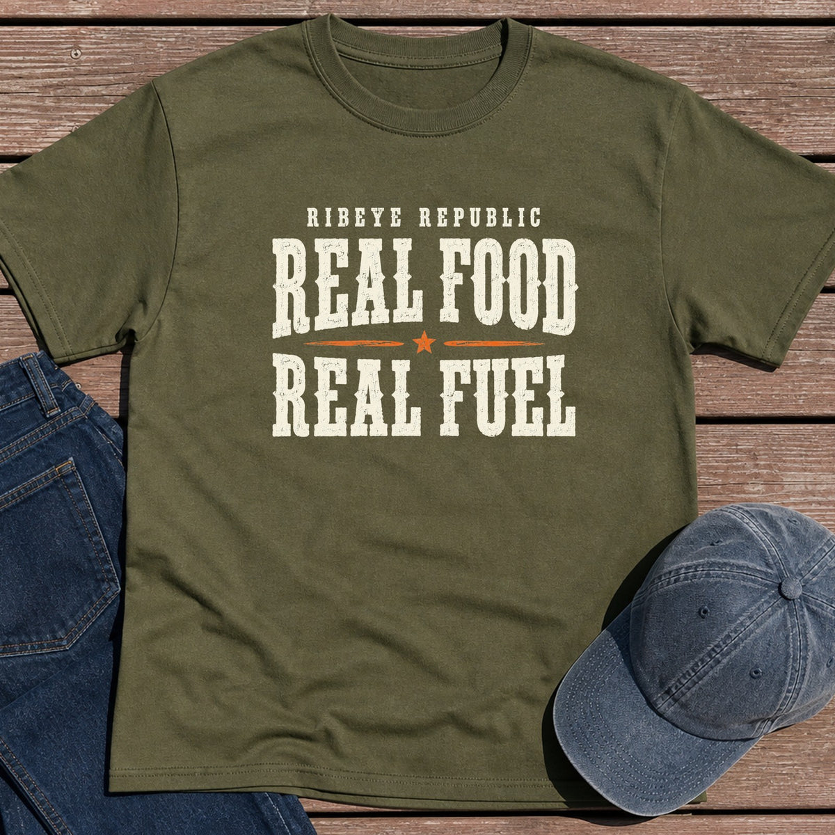 Real Fuel T-Shirt - Military Green