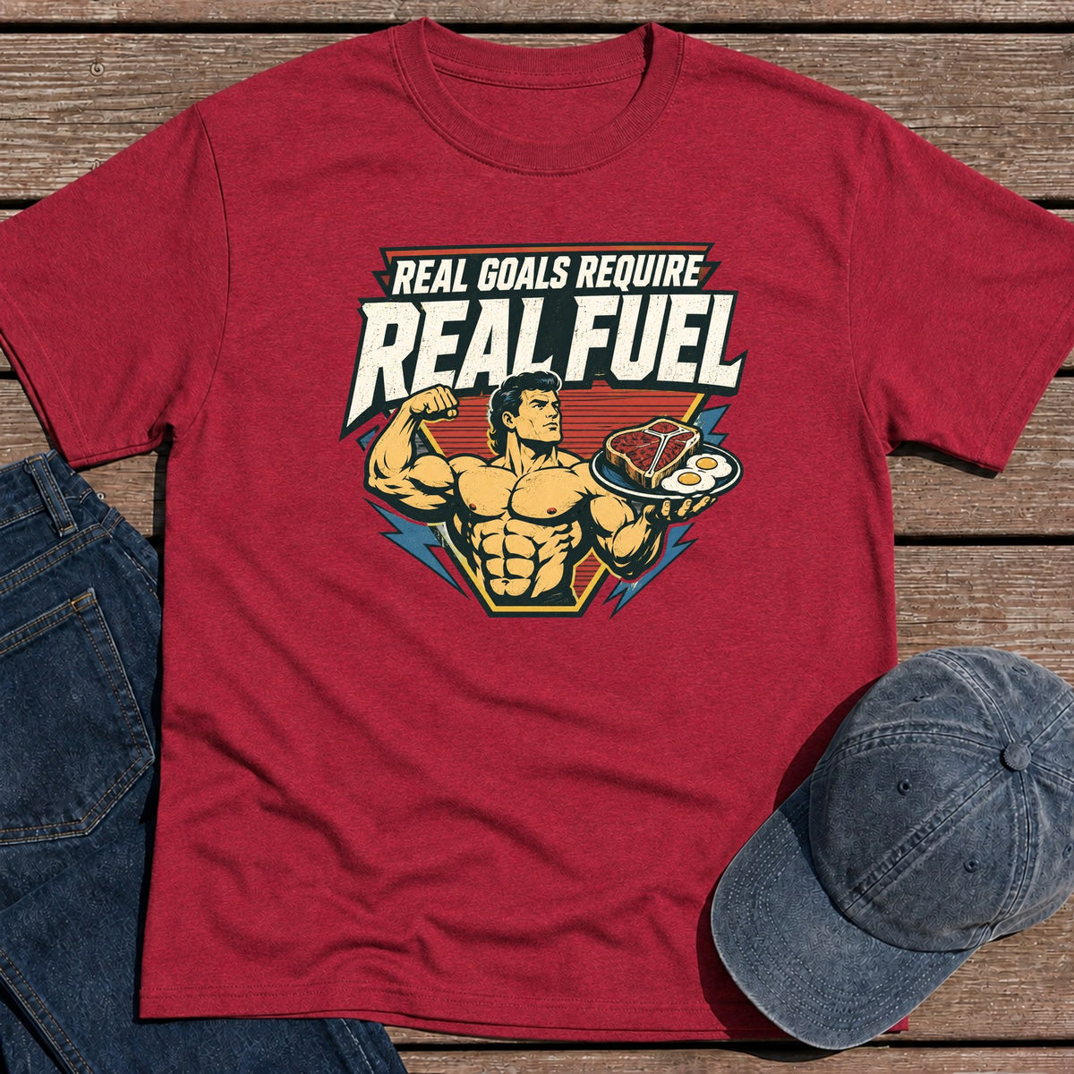 Real Goals T-Shirt - Antique Cherry Red