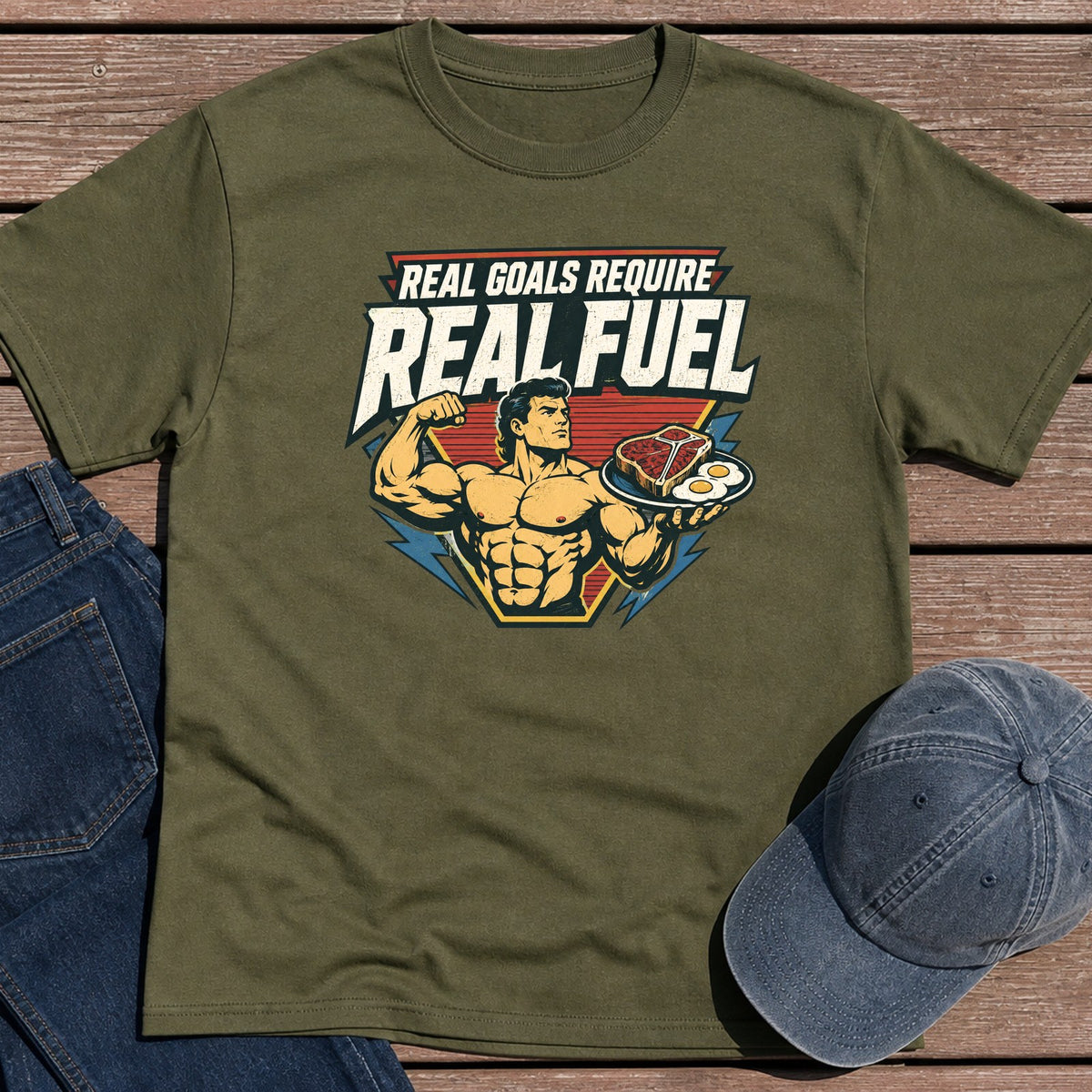 Real Goals T-Shirt - Military Green