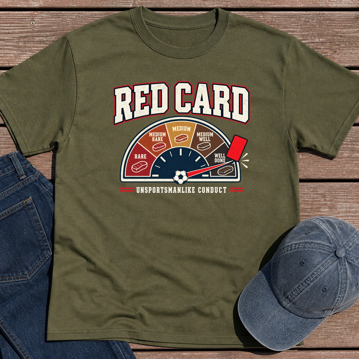 Red Card T-Shirt - Military Green