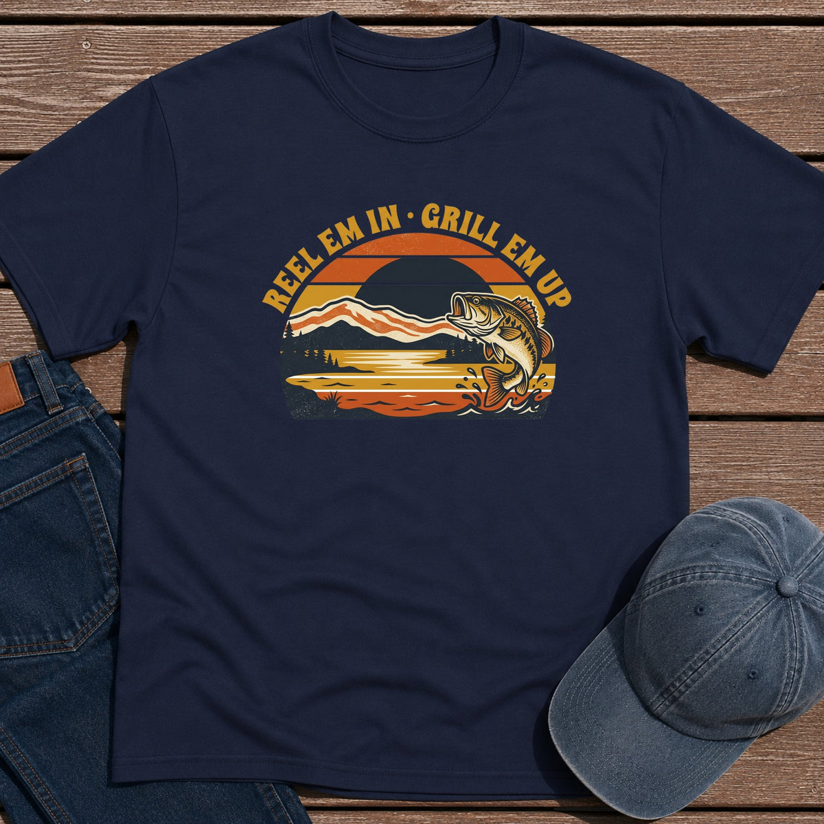 Reel & Grill T-Shirt - Navy