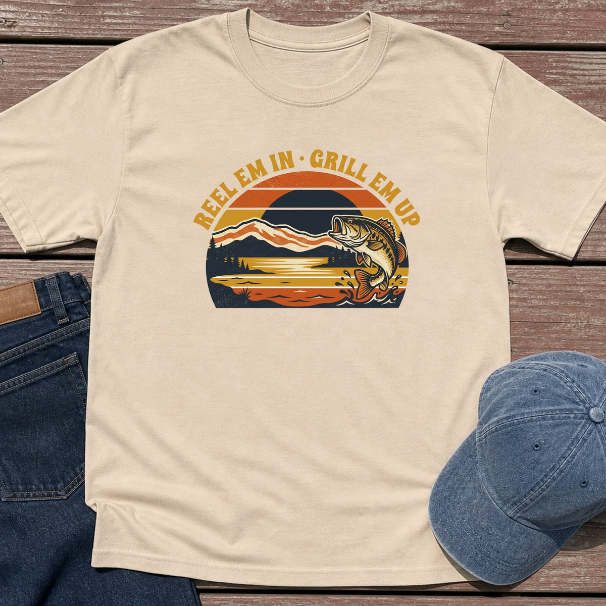 Reel & Grill T-Shirt - Sand