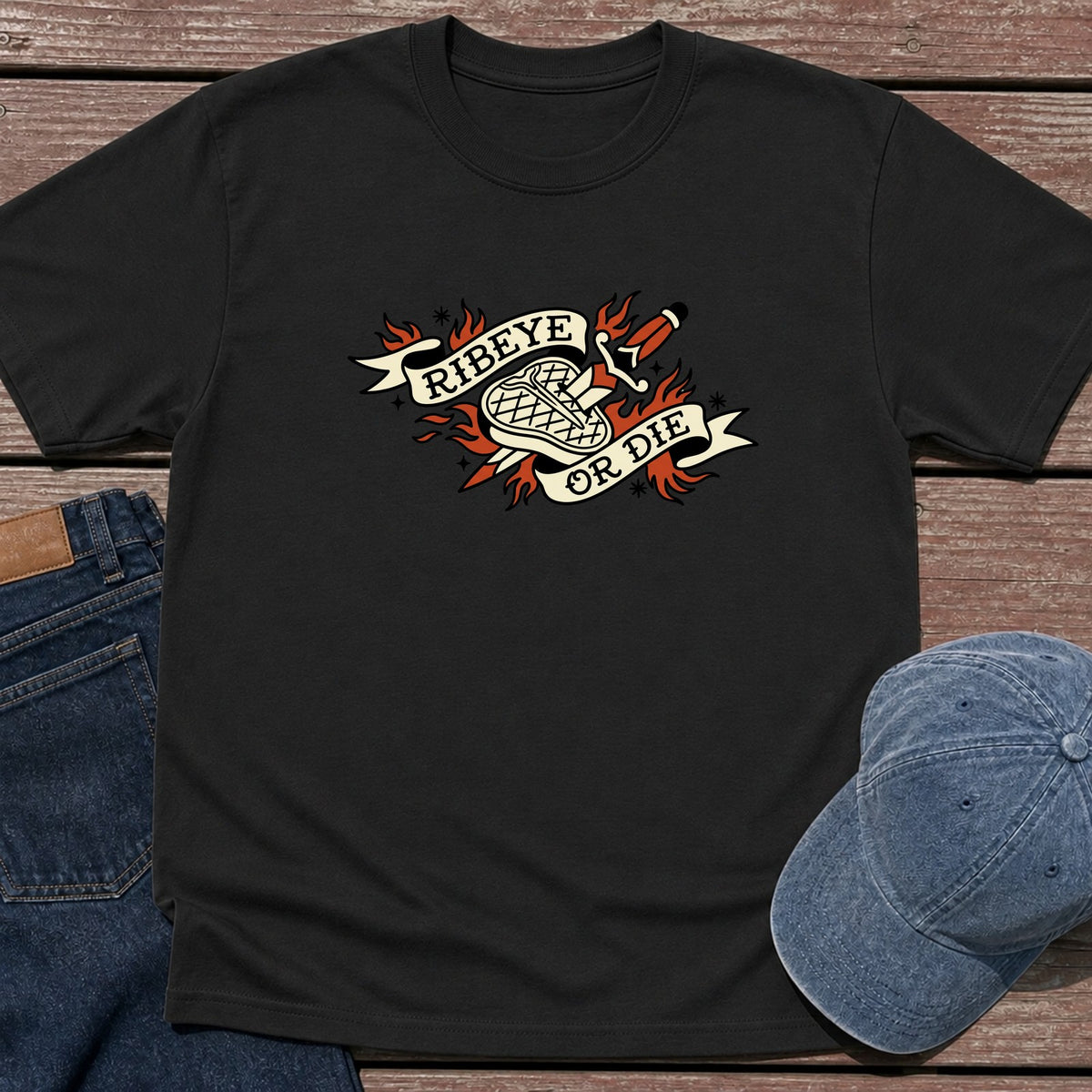 Ribeye or Die T-Shirt - Black