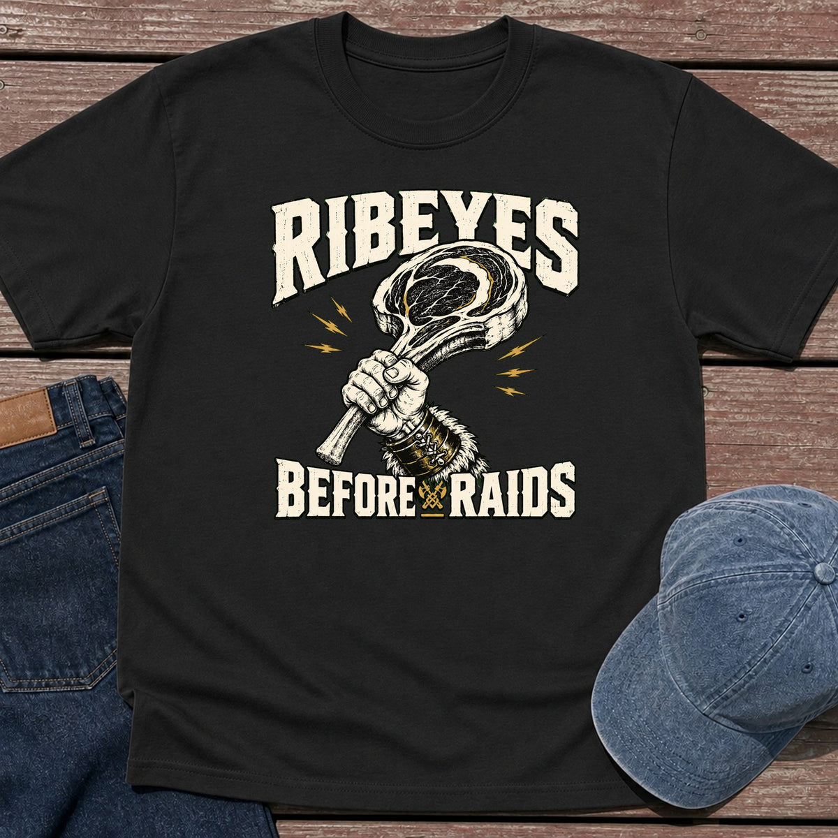 Ribeyes & Raids T-Shirt - Black