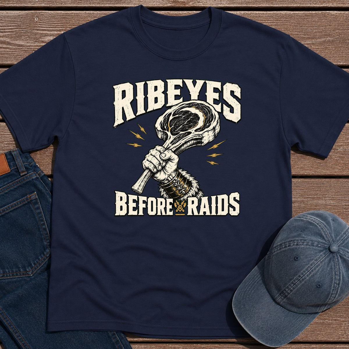 Ribeyes & Raids T-Shirt - Navy