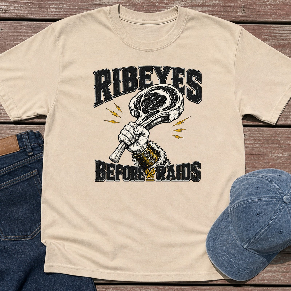 Ribeyes & Raids T-Shirt - Sand