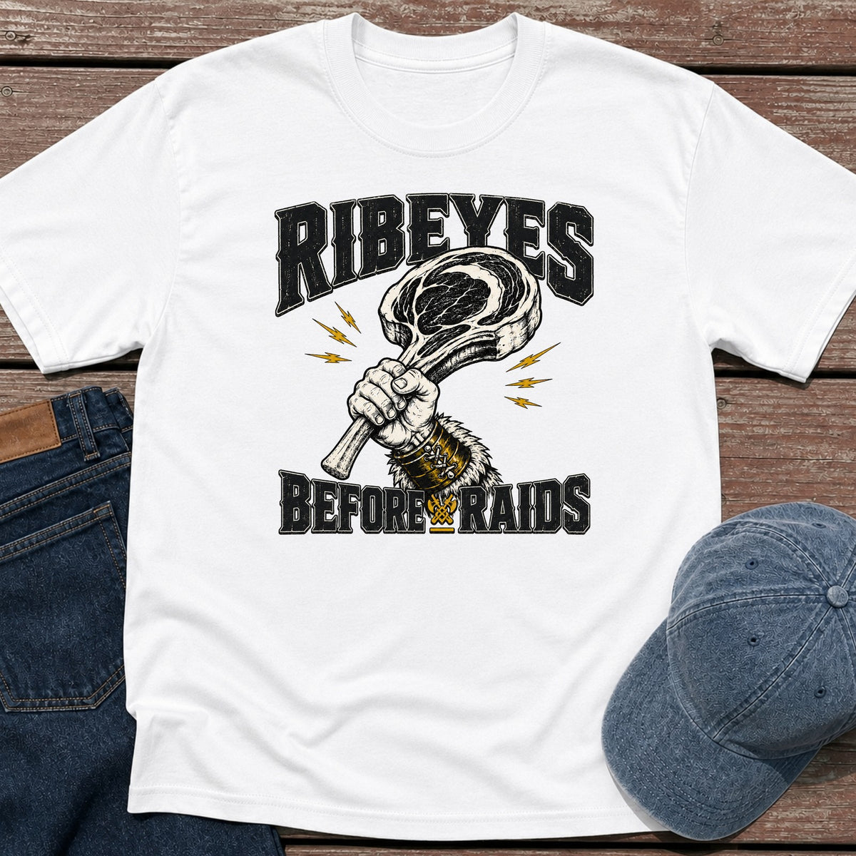 Ribeyes & Raids T-Shirt - White