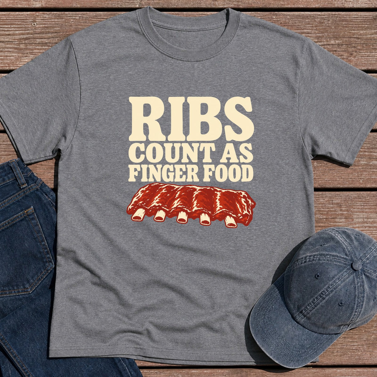 Ribs Finger Food T-Shirt - Tweed