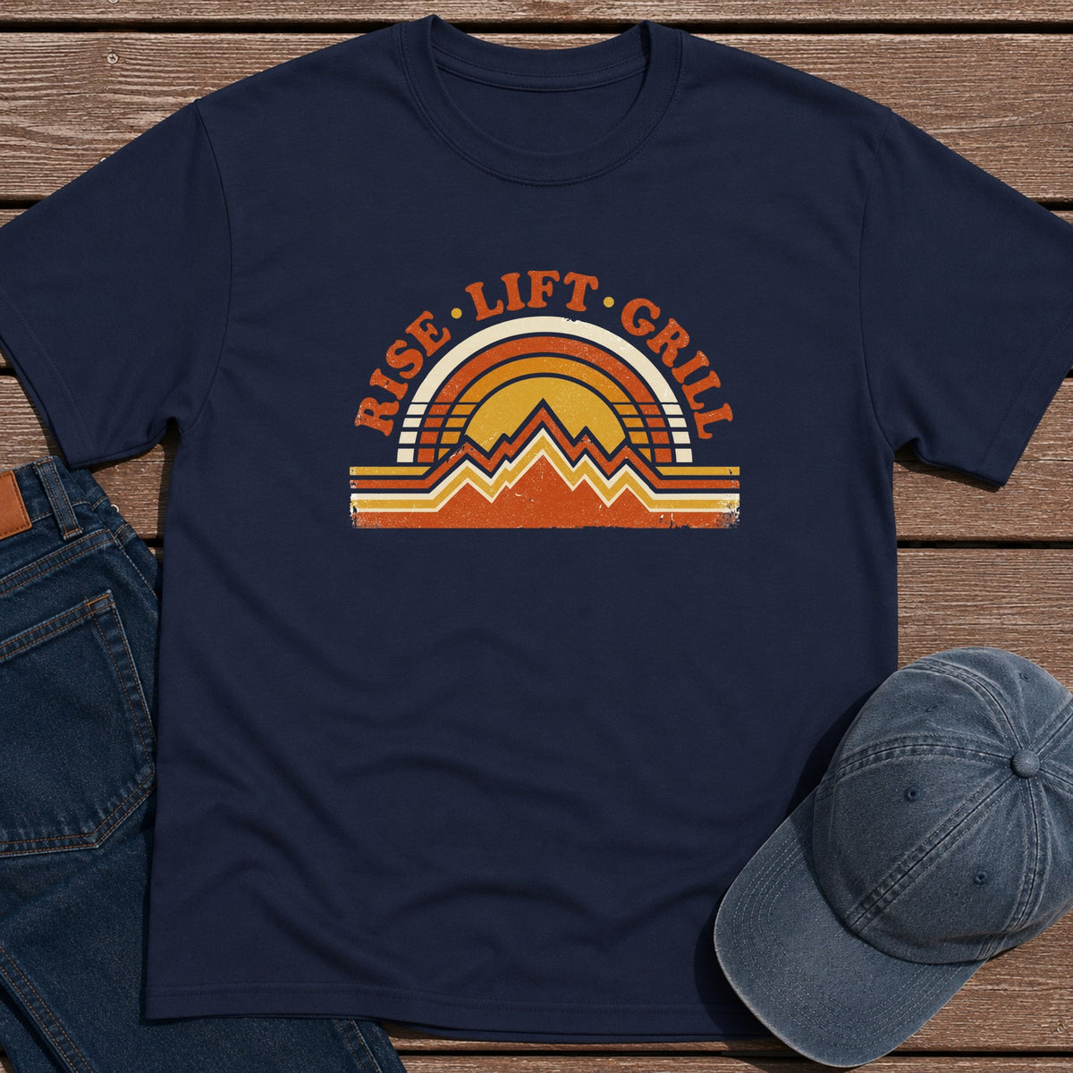 Rise Lift Grill T-Shirt - Navy