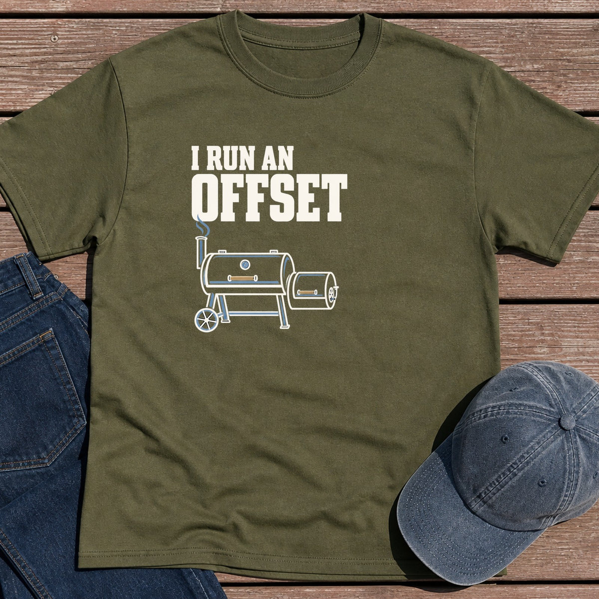 Run Offset T-Shirt - Military Green