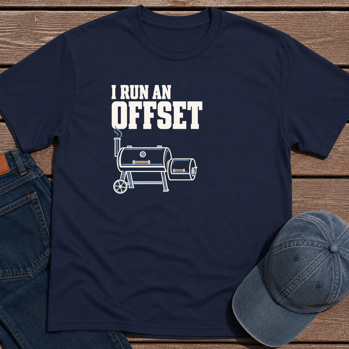 Run Offset T-Shirt - Navy