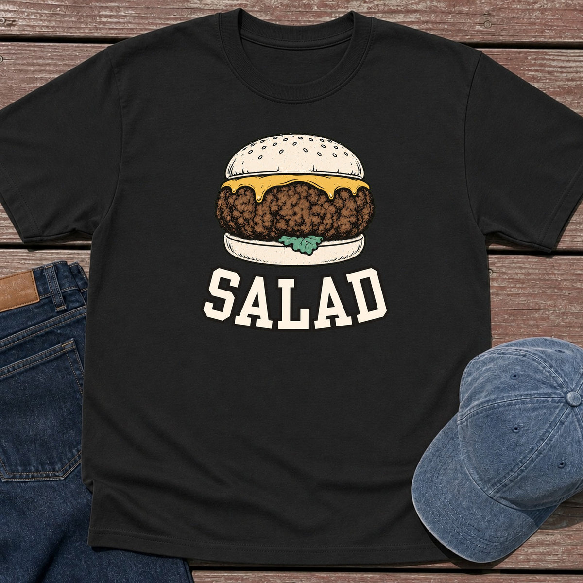 Salad Burger T-Shirt - Black