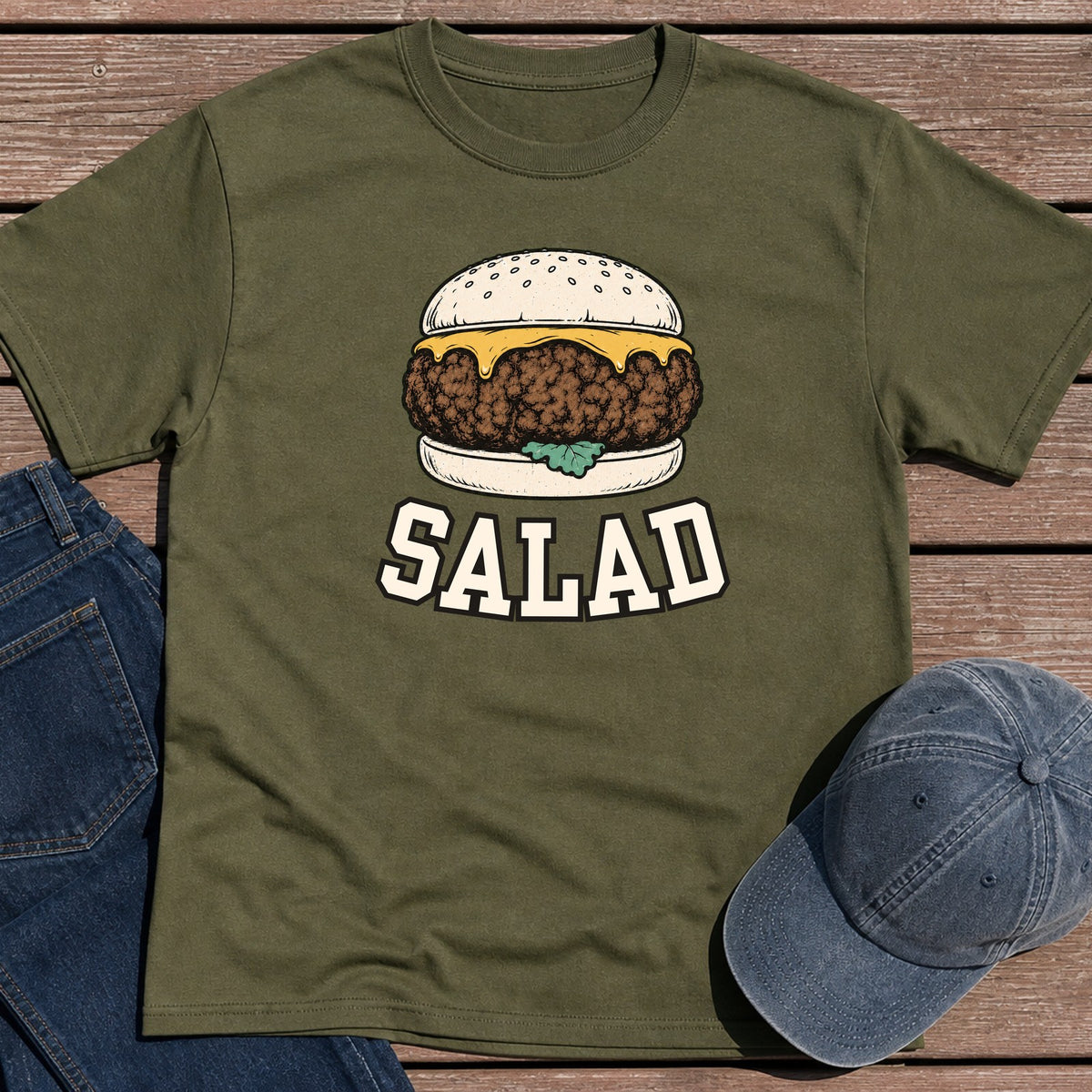 Salad Burger T-Shirt - Military Green