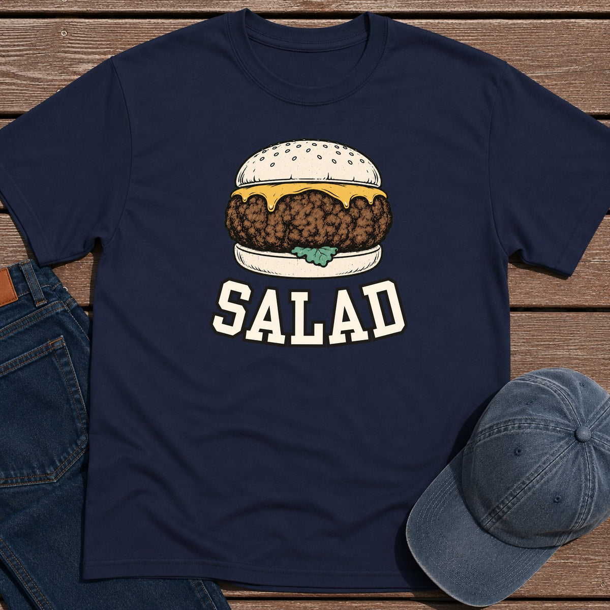 Salad Burger T-Shirt - Navy