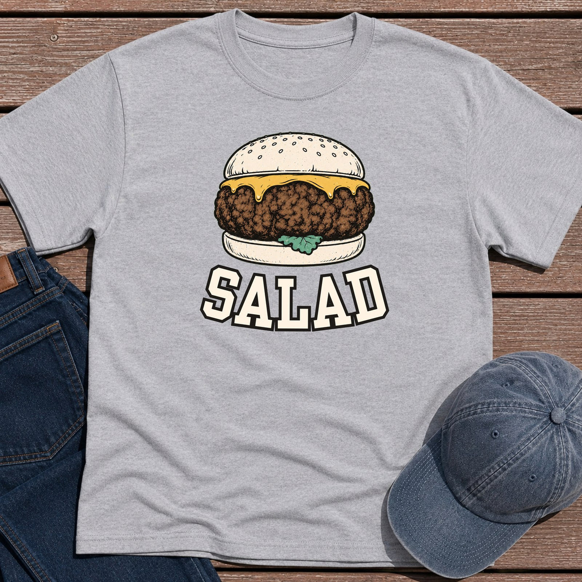 Salad Burger T-Shirt - Sport Grey