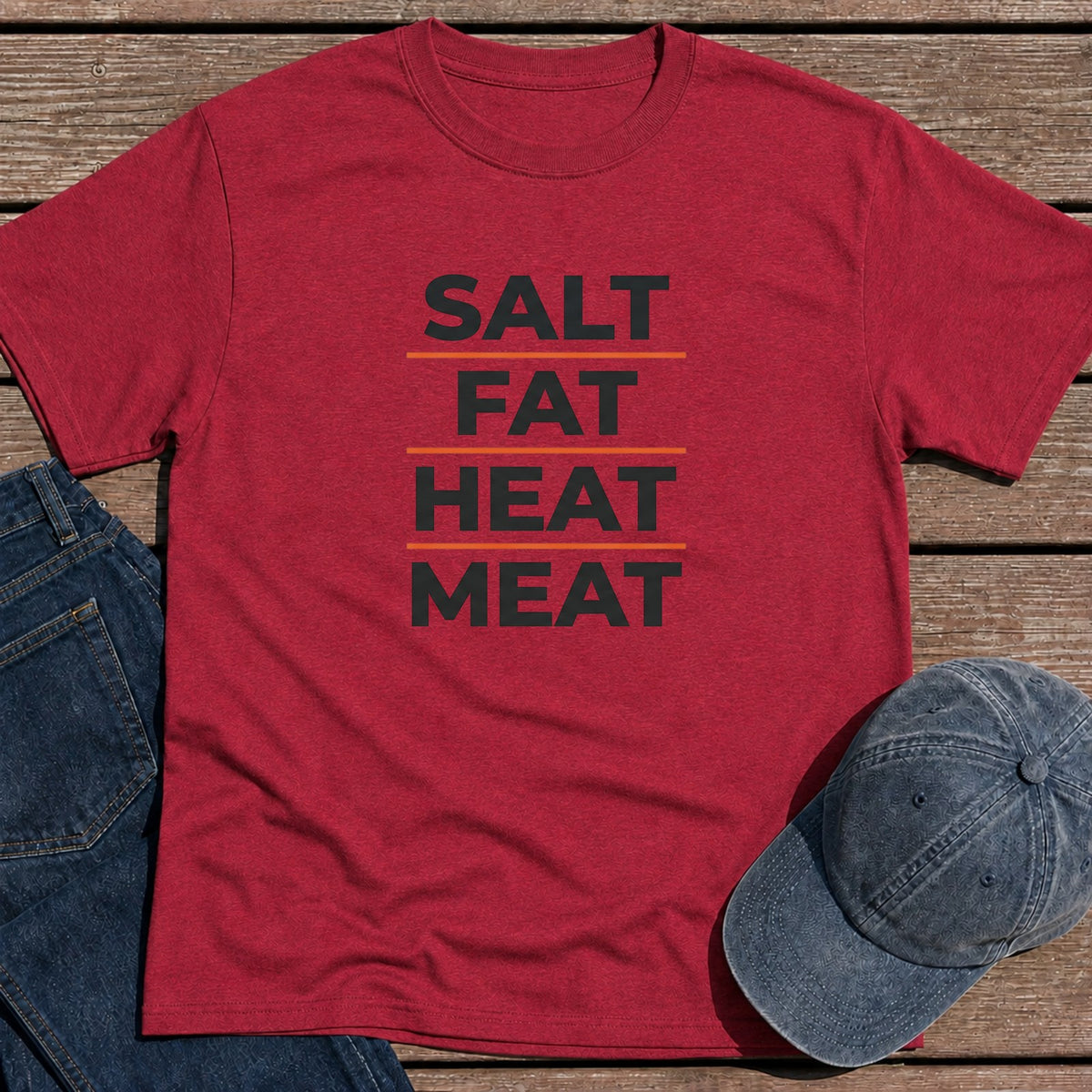 Salt Fat Heat T-Shirt - Antique Cherry Red