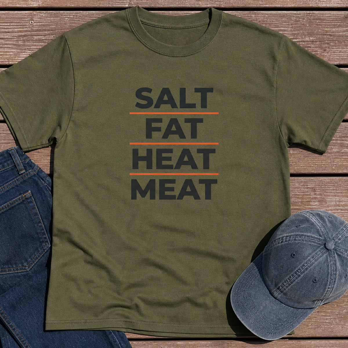 Salt Fat Heat T-Shirt - Military Green