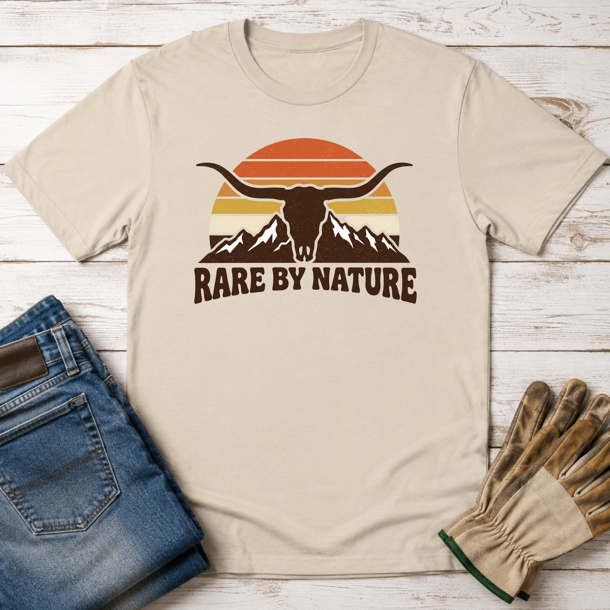 Rare by Nature Retro Sunset T-Shirt