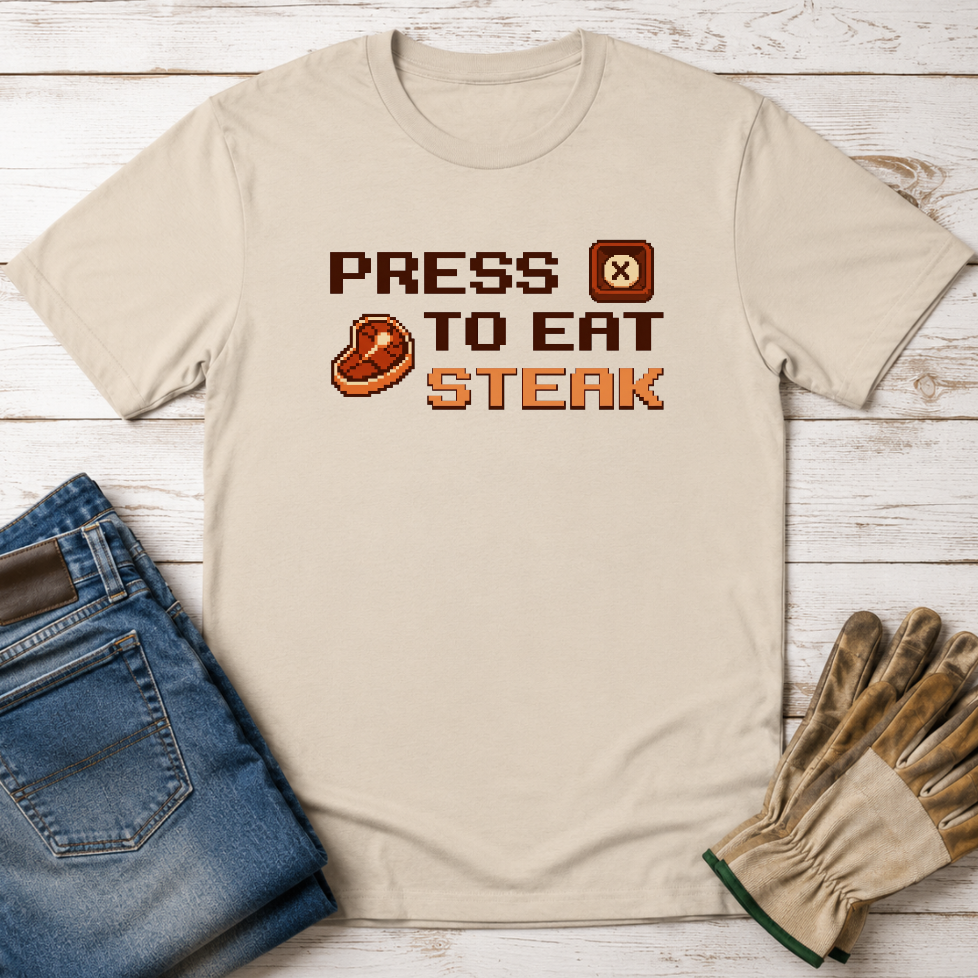 Press X to Eat Steak T-Shirt
