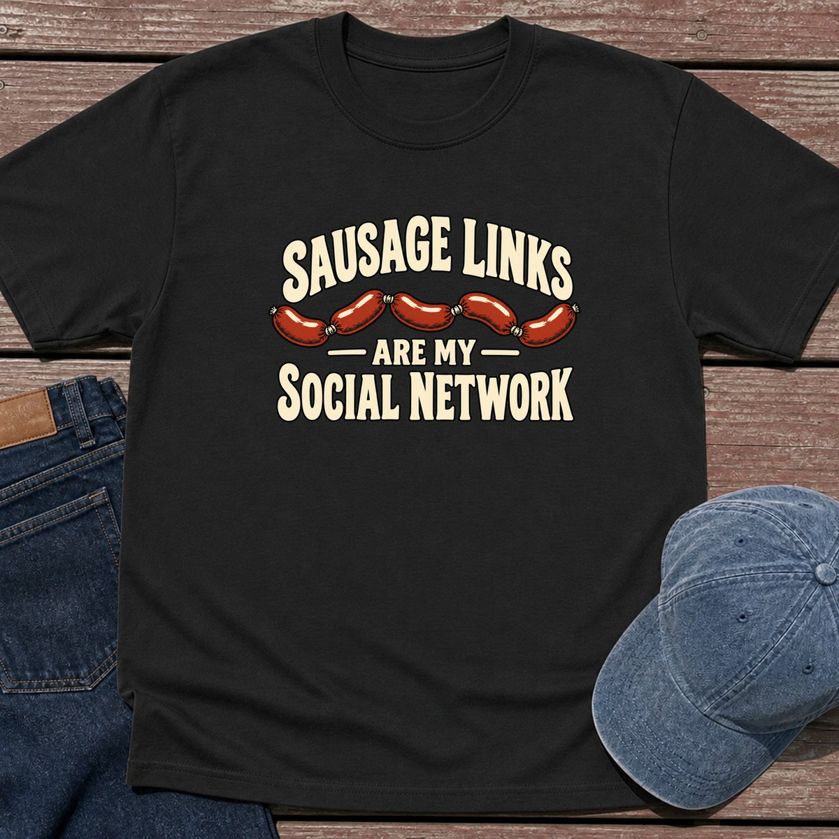 Sausage Network T-Shirt - Black