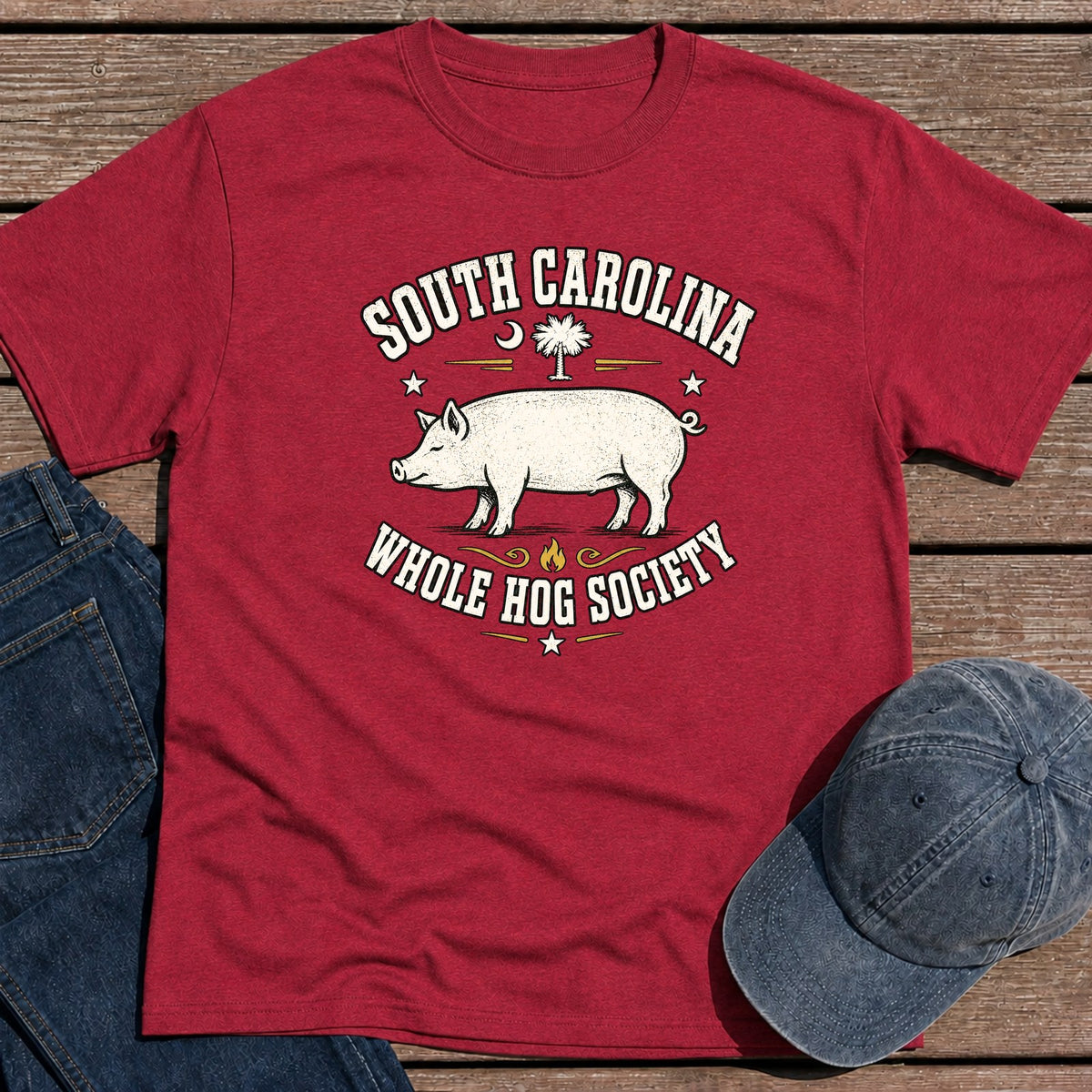 SC Whole Hog T-Shirt - Antique Cherry Red
