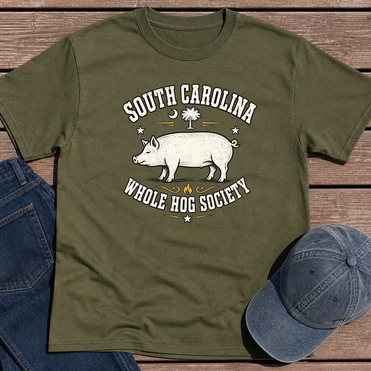 SC Whole Hog T-Shirt - Military Green