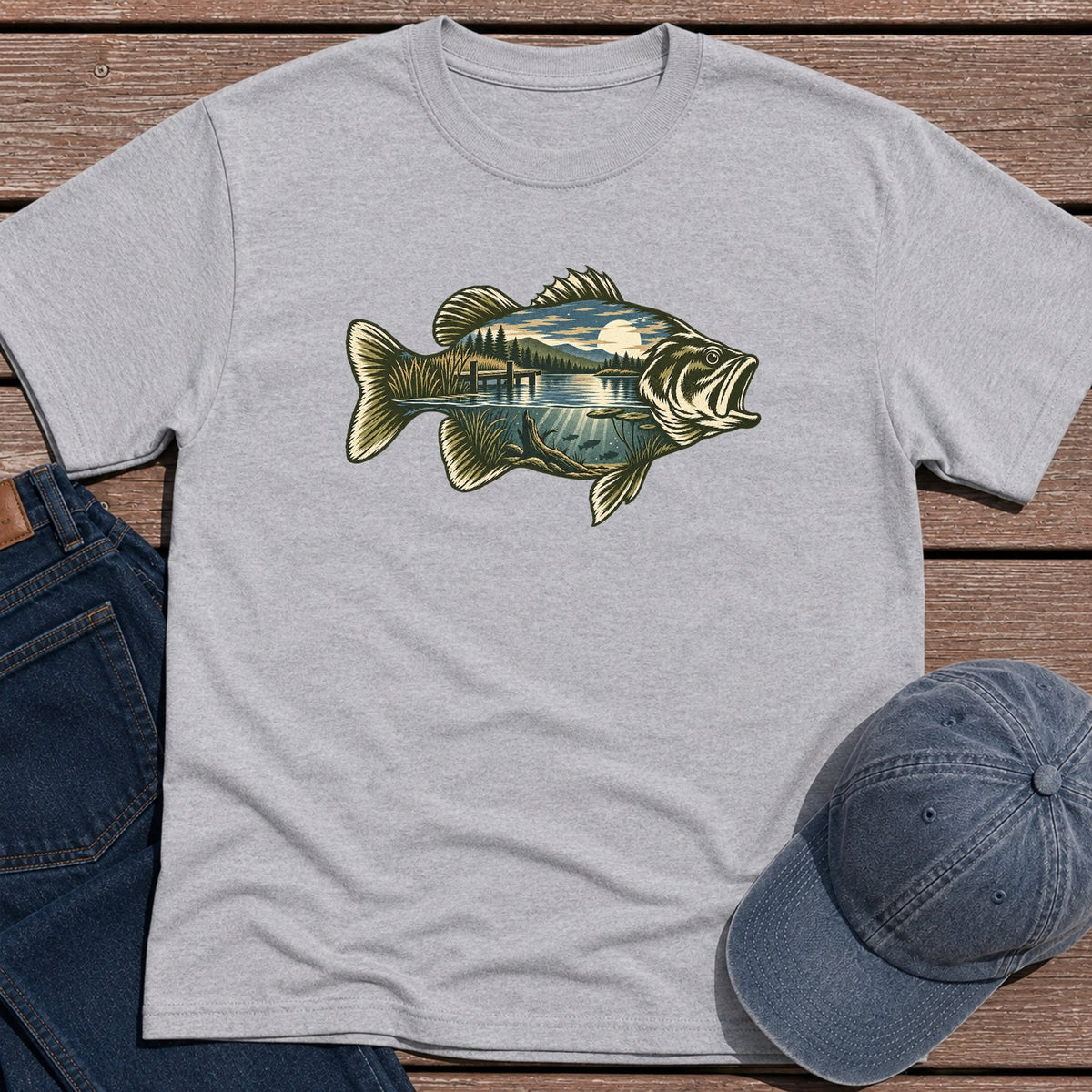 Scenic Bass T-Shirt - Sport Grey